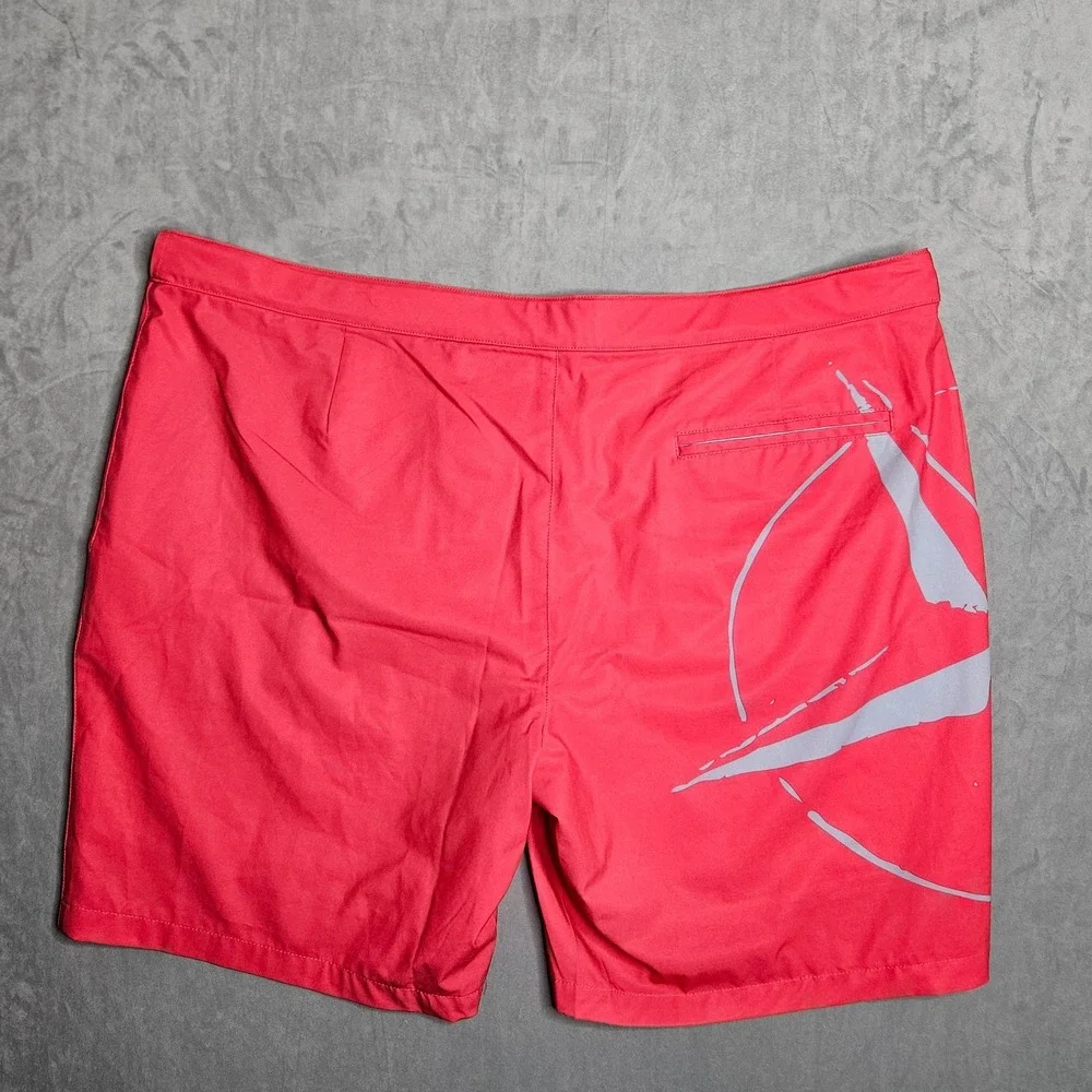 B Draddy Swim Trunks Mens XXL Pink Mesh Lined Graphic Print Owen Shorts‎ Golf